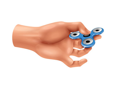 Hand With Spinner Compositionのイラスト素材