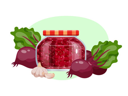 Glassed Beet Fresh Compositionのイラスト素材