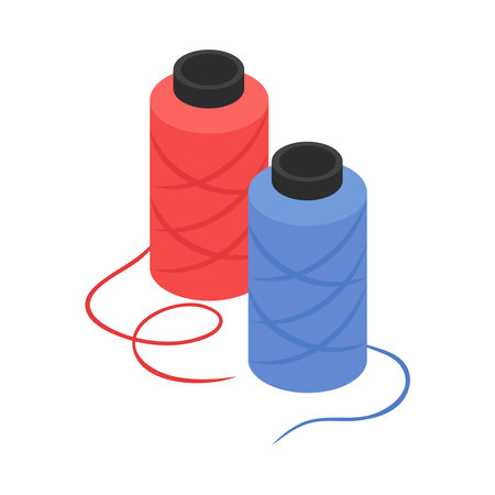 Isometric Spools Textile Compositionのイラスト素材