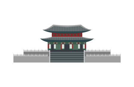 South Korea Temple Compositionのイラスト素材