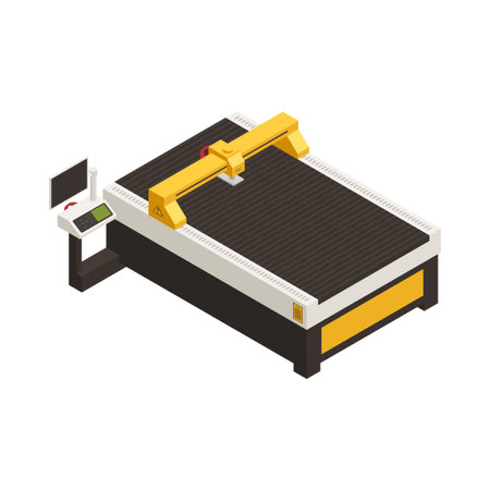 Industrial Laser Cutter Compositionのイラスト素材