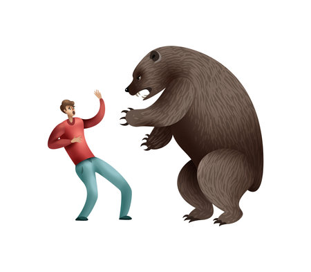Bear Encounter Disaster Compositionのイラスト素材