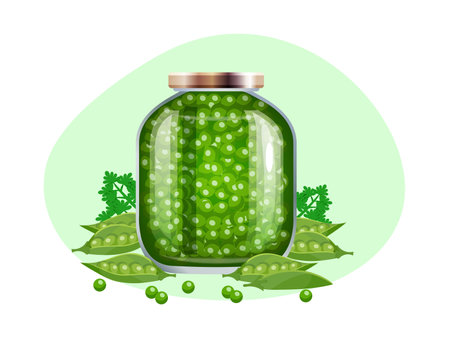 Glassed Peas Fresh Compositionのイラスト素材