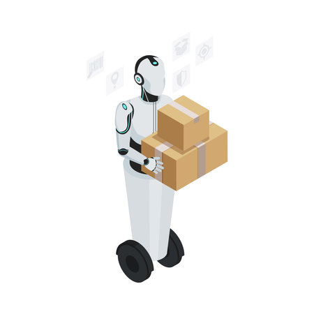 Warehouse Wheeled Cyborg Compositionのイラスト素材