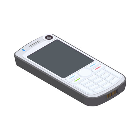 Retro Cellphone Isometric Compositionのイラスト素材