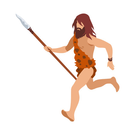 Primitive Man Run Compositionのイラスト素材