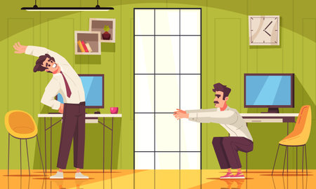 Workplace Stretches Posterのイラスト素材