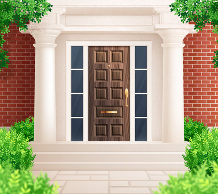 Classic House Front Compositionのイラスト素材
