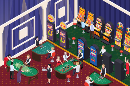 Inside Casino Isometric Compositionのイラスト素材