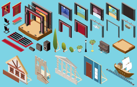 Theatre Interior Setのイラスト素材
