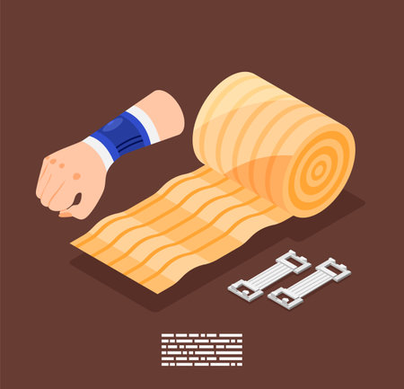 Isometric Bandage Application Compositionのイラスト素材