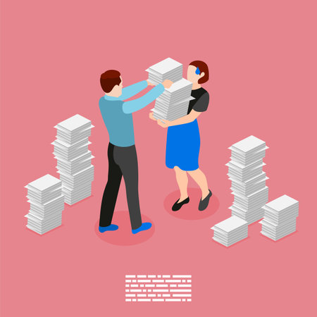 Bad Boss Isometric And Colored Conceptのイラスト素材