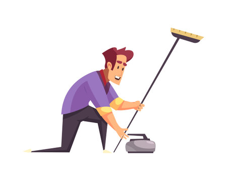 Curling Flat Illustrationのイラスト素材
