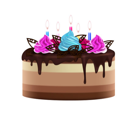Realistic Birthday Cakeのイラスト素材