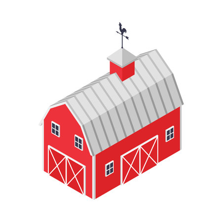 Isometric Farm Buildingのイラスト素材