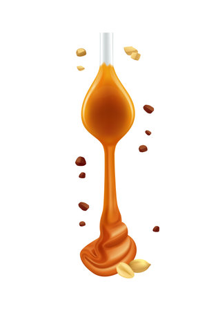 Caramel Flow Nuts Compositionのイラスト素材