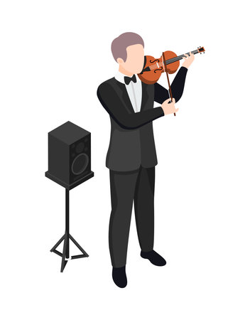 Violin Player Artist Compositionのイラスト素材
