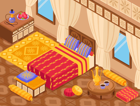 Middle Eastern Style Interior Backgroundのイラスト素材