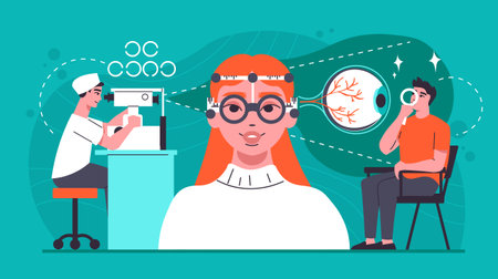 Ophthalmologist Horizontal Illustrationのイラスト素材