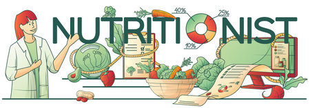 Nutritionist Dietitian Dietologist Compositionのイラスト素材