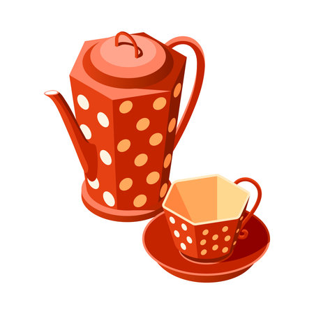 Vintage Tea Service Compositionのイラスト素材