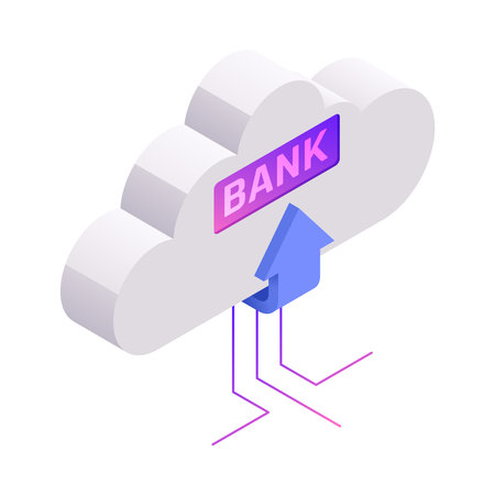 Bank Cloud Technology Compositionのイラスト素材