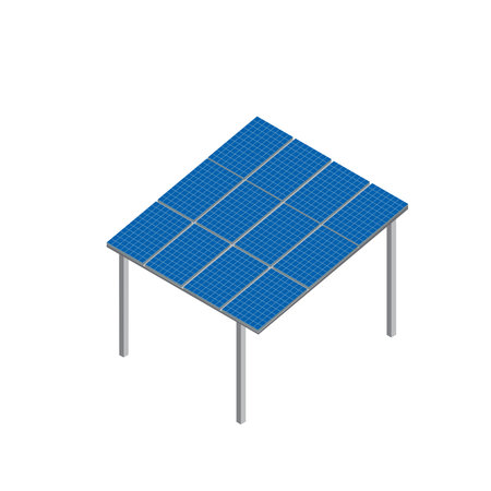 Solar Battery Isometric Compositionのイラスト素材