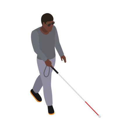 Blind Man Stick Compositionのイラスト素材