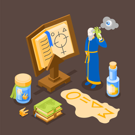 Alchemy Isometric Backgroundのイラスト素材