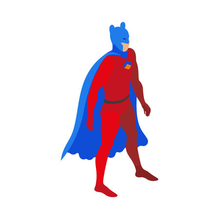 Superhero Bat Isometric Compositionのイラスト素材