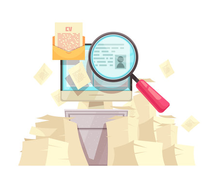 CV Recruiting Search Compositionのイラスト素材