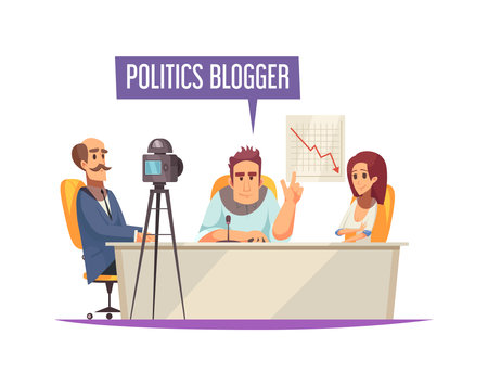 Politics Blogger Broadcast Compositionのイラスト素材