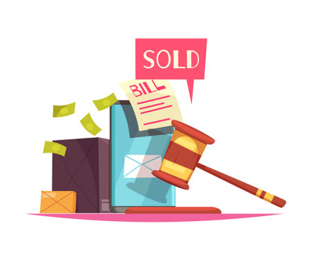 Auction Hammer Sold Compositionのイラスト素材