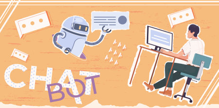 Chat Bot Collage Compositionのイラスト素材