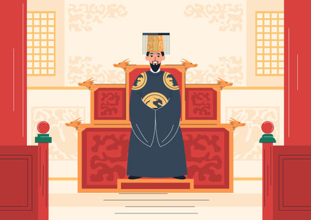 Oriental King Throne Compositionのイラスト素材
