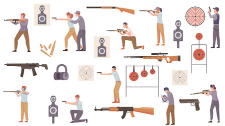Shooting Range Icon Setのイラスト素材