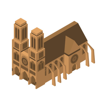 Notre Dame Landmark Compositionのイラスト素材