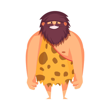 Primitive Man Smiling Compositionのイラスト素材