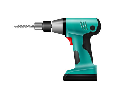 Realistic Drill Construction Compositionのイラスト素材
