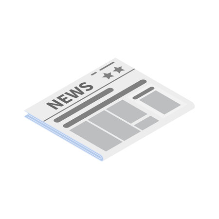 Isometric Newspaper Sheet Compositionのイラスト素材