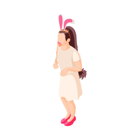 Bunny Ears Woman Compositionのイラスト素材