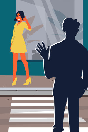 Flat Call Me Phone Compositionのイラスト素材
