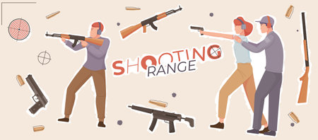Shooting Range Collage Compositionのイラスト素材