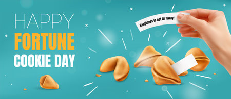 Fortune Cookie Bannerのイラスト素材