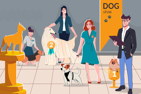 Dog Show Flat Illustrationのイラスト素材