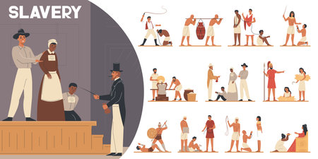 Slavery History Compositionのイラスト素材