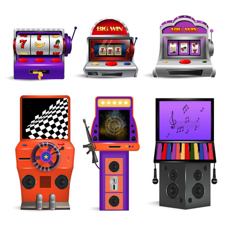 Game Machines Realistic Setのイラスト素材