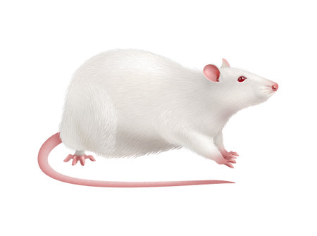 Realistic White Ratのイラスト素材