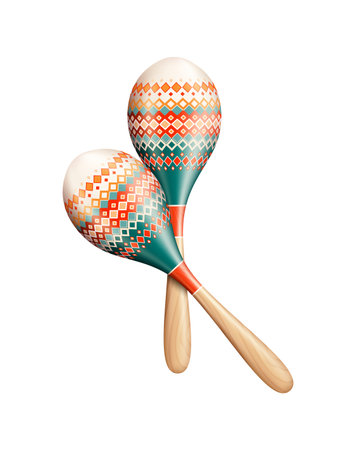 Realistic Maracas Illustrationのイラスト素材