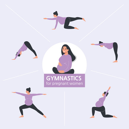 Pregnant Courses Infographic Setのイラスト素材